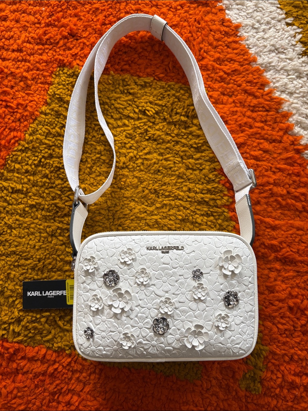 NWT Karl Lagerfeld Maybelle Crossbody with Floral Pins